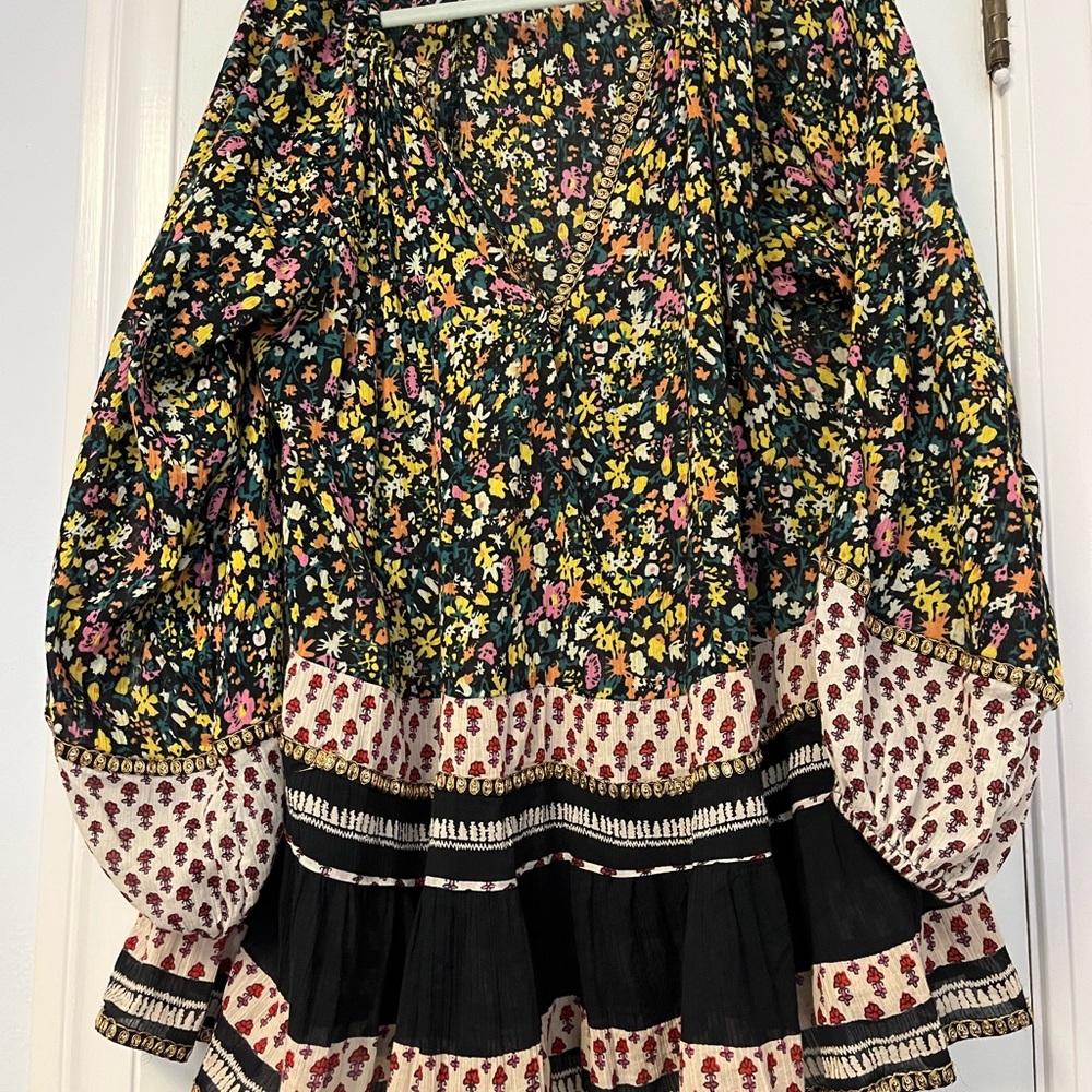 FP Movement by Free People Floral Blouse - Black, Yellow, Pink
